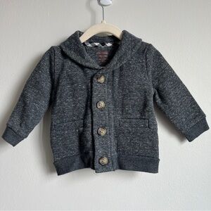 Joe Fresh Baby Boy Varsity Cardigan Gray Sz 6-12mo | Baby Sweater Jacket